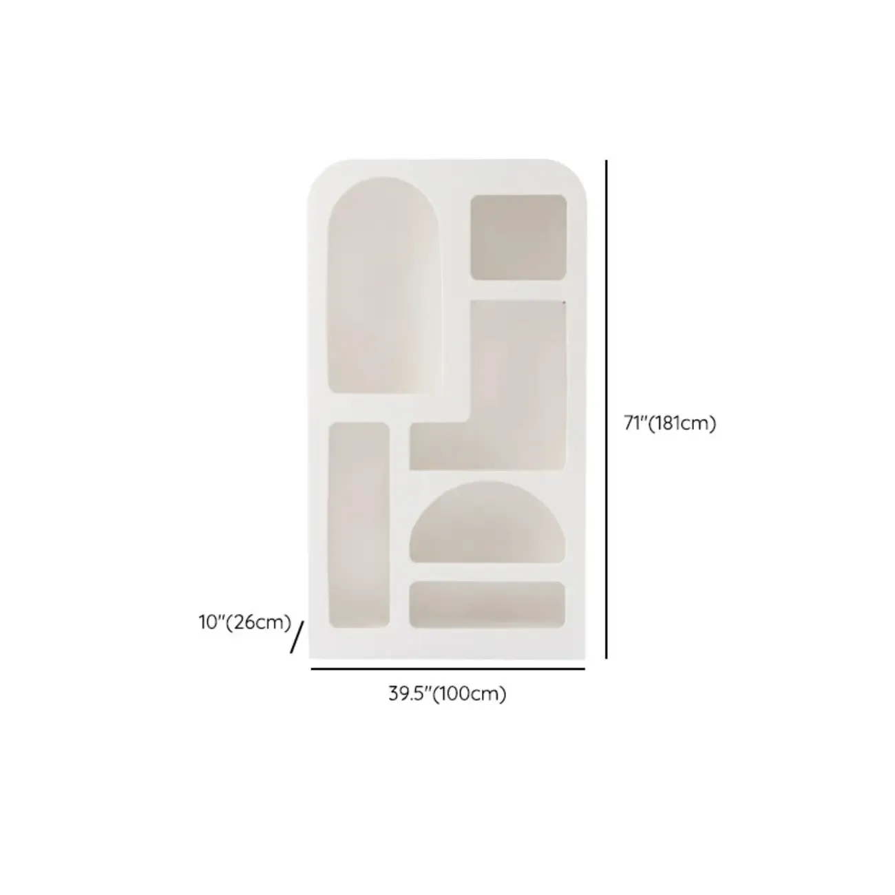 White Wooden Dining Hutch Display Cabinet with Shelves Image - 12