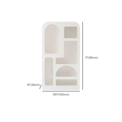 White Wooden Dining Hutch Display Cabinet with Shelves Image - 12