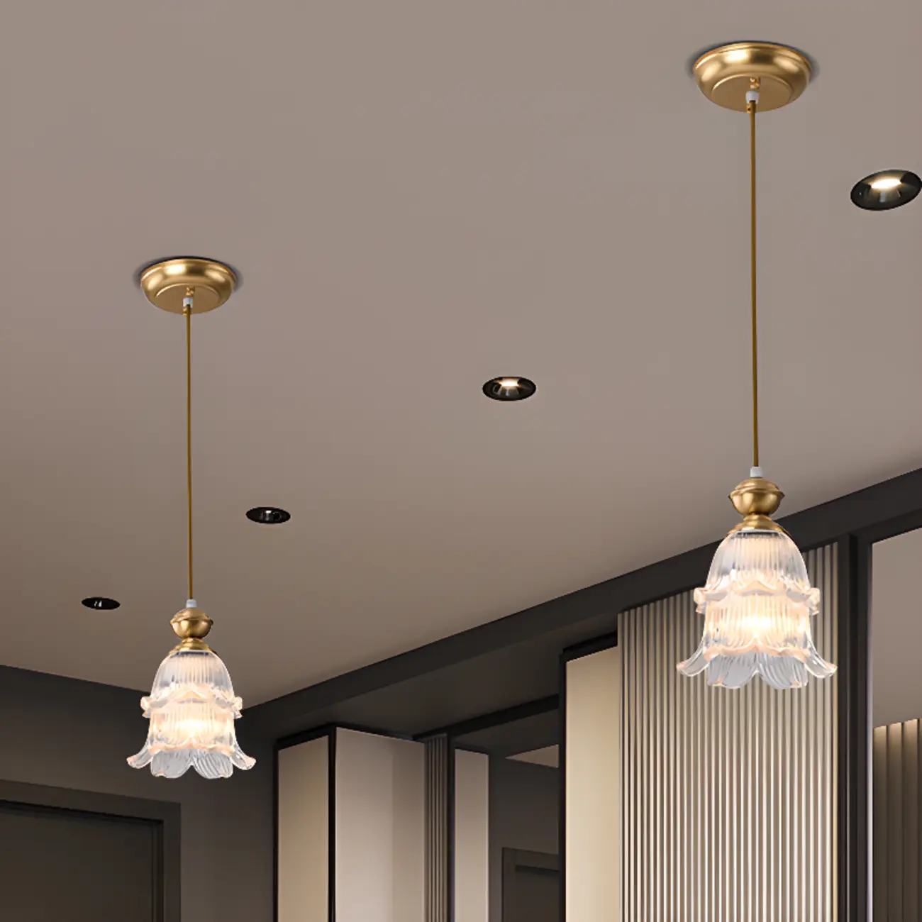 Indoor Clear Glass Pendant Lights Fixture with Adjustable Height Image - 1 | homeyfad