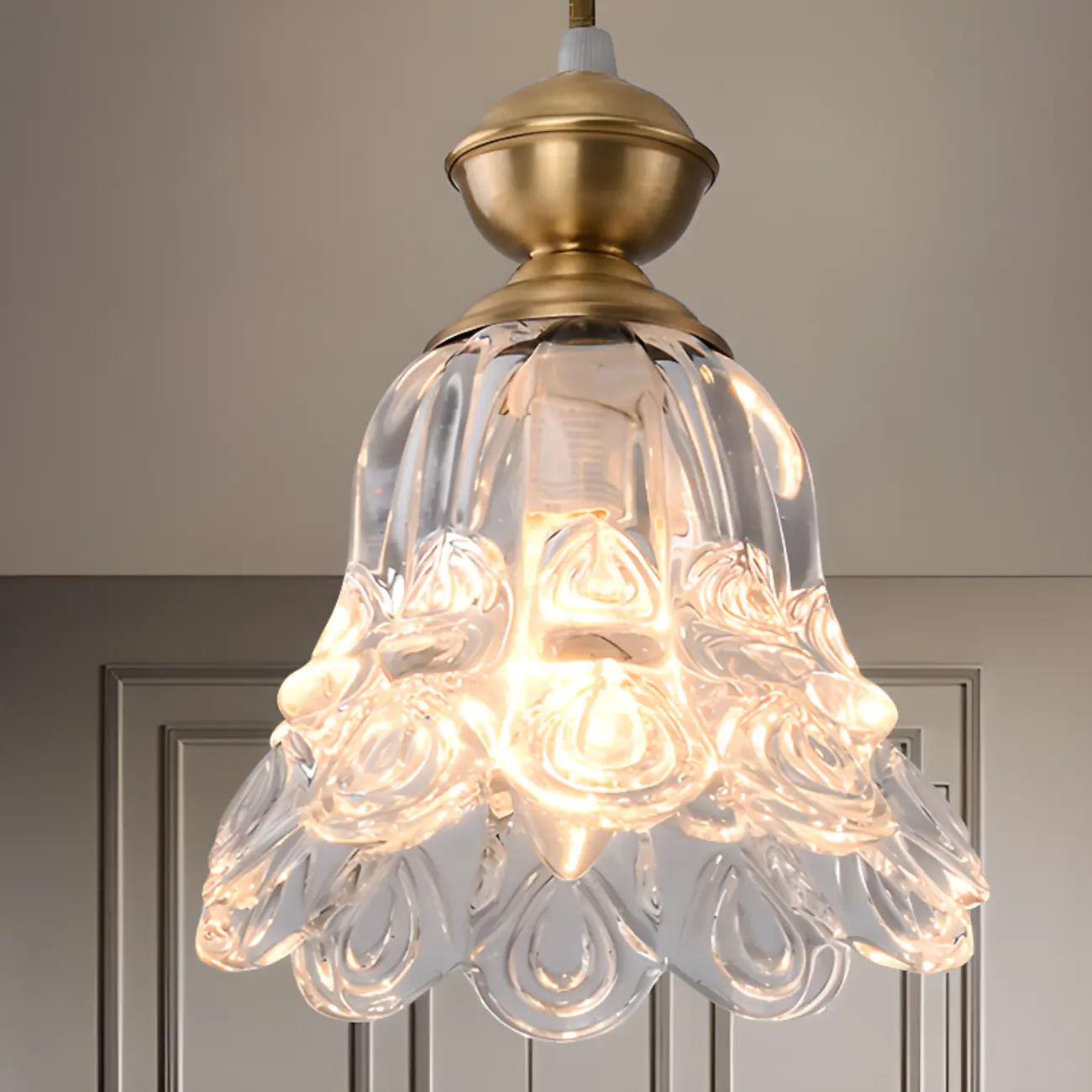 Indoor Clear Glass Pendant Lights Fixture with Adjustable Height Image - 3 | homeyfad
