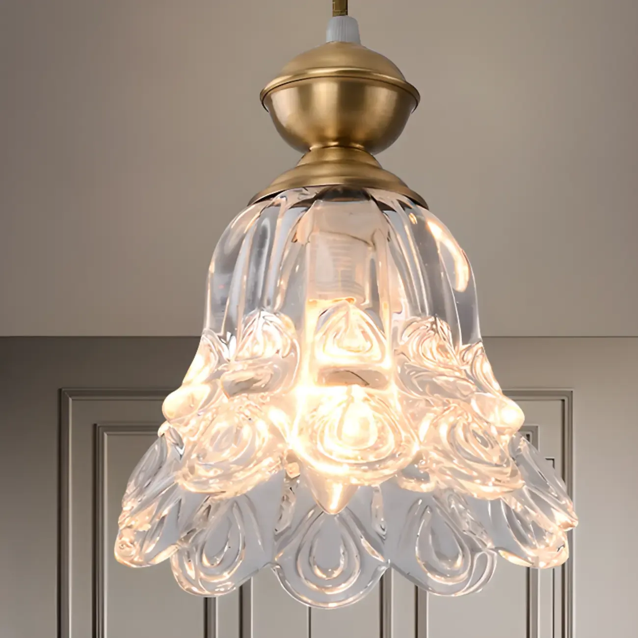 Indoor Clear Glass Pendant Lights Fixture with Adjustable Height Image - 3
