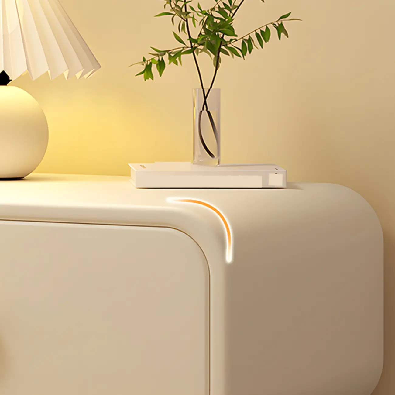 Bedroom Off-White Wooden Two Drawer Nightstand Image - 13 | homeyfad