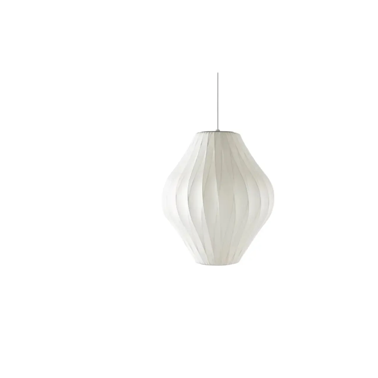 Geometric Silk Pendant Light for Bedside Adjustable Height Image - 6