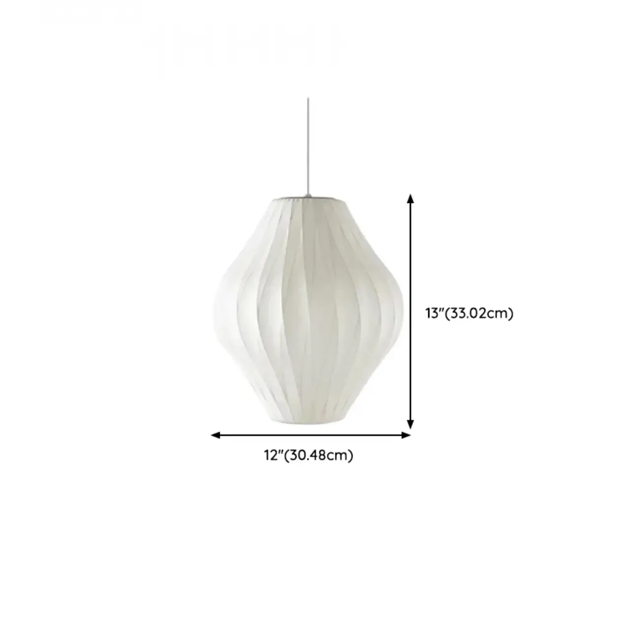 Geometric Silk Pendant Light for Bedside Adjustable Height Image - 11