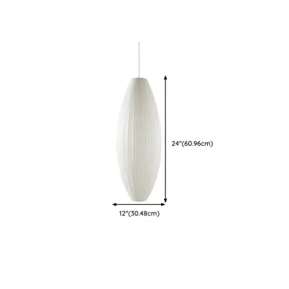 Geometric Silk Pendant Light for Bedside Adjustable Height Image - 15