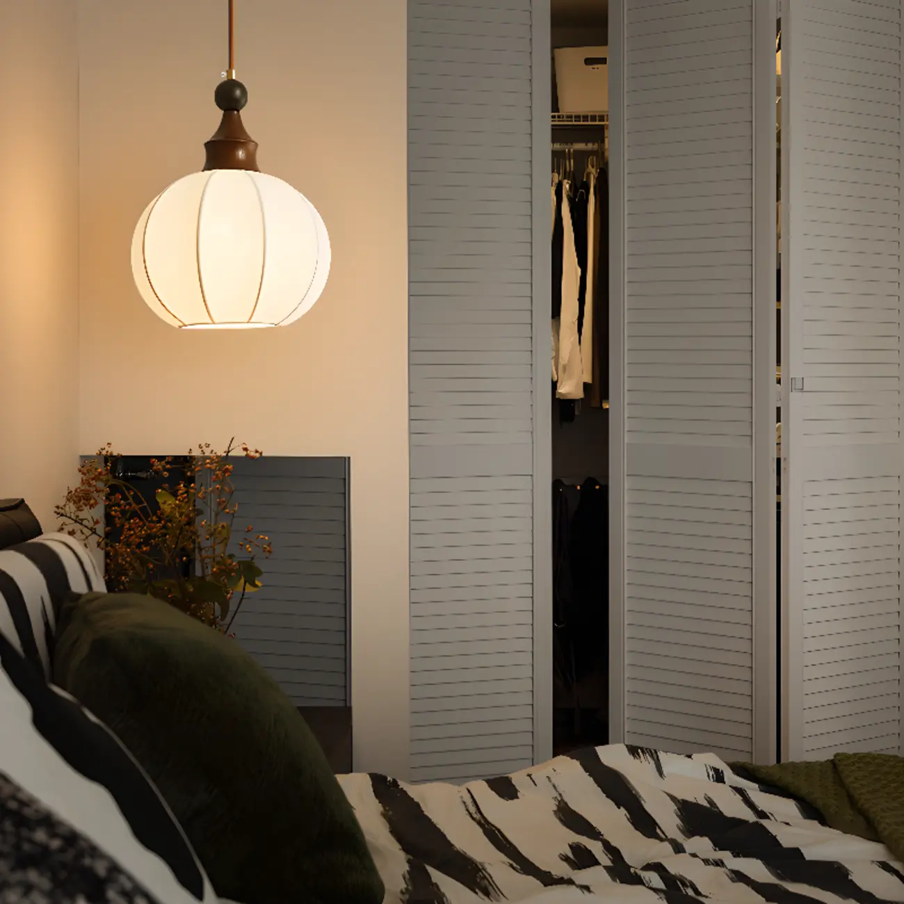 Modern Geometric Fabric Pendant Light with AdjustIve Height Image - 1 | homeyfad