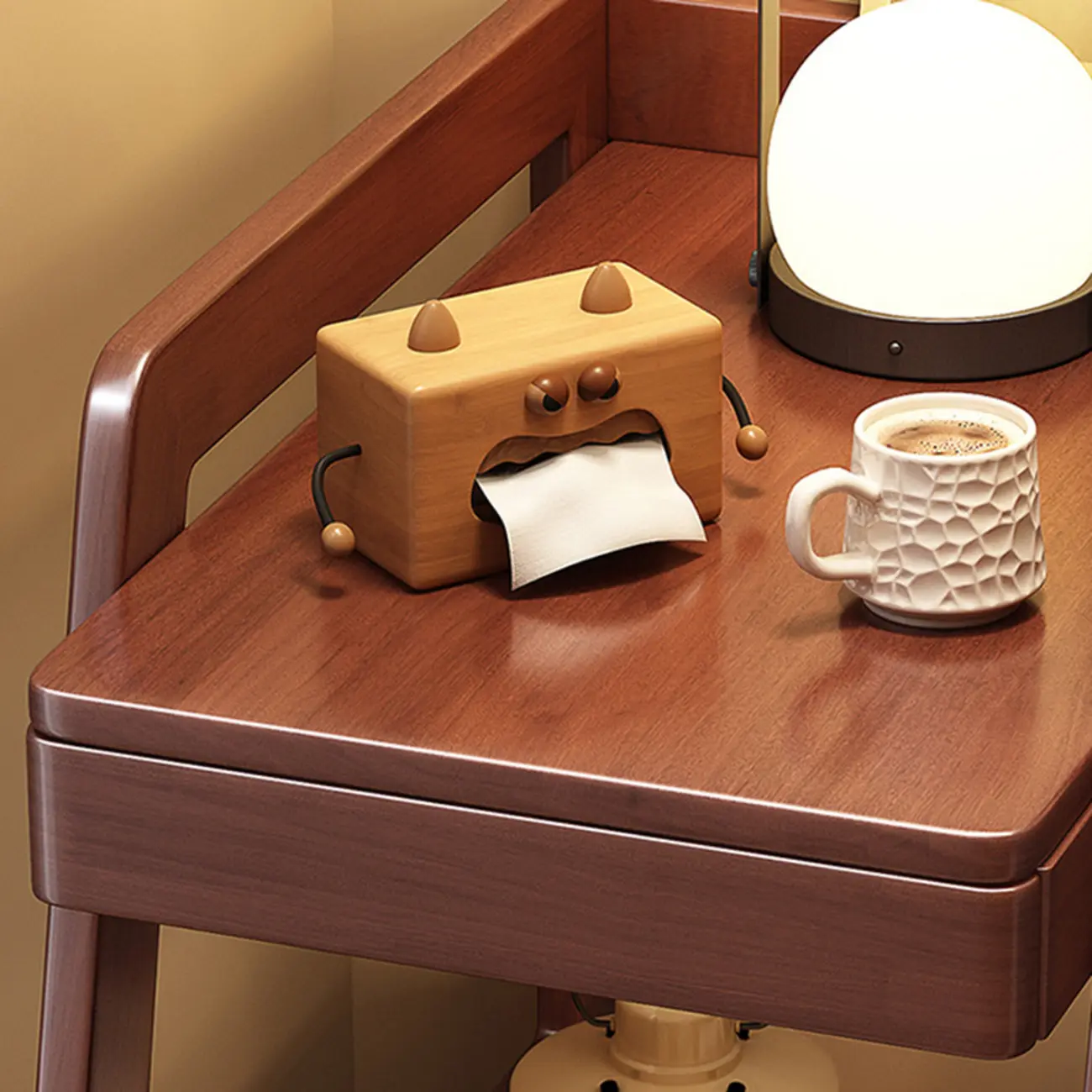 2-Tier Mobile Wooden Sofa Side Table with Storage Shelf Image - 8 | homeyfad