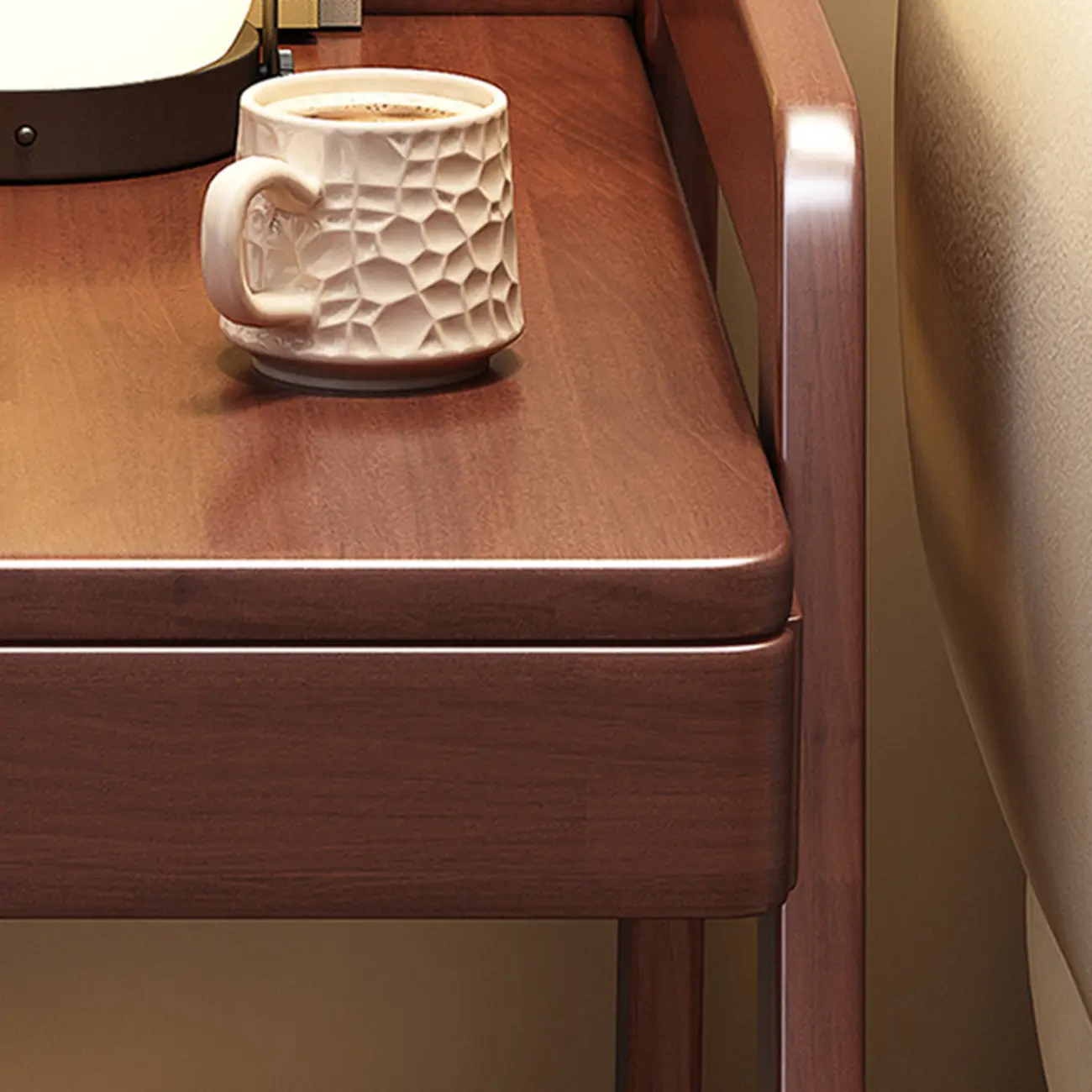 2-Tier Mobile Wooden Sofa Side Table with Storage Shelf Image - 9 | homeyfad