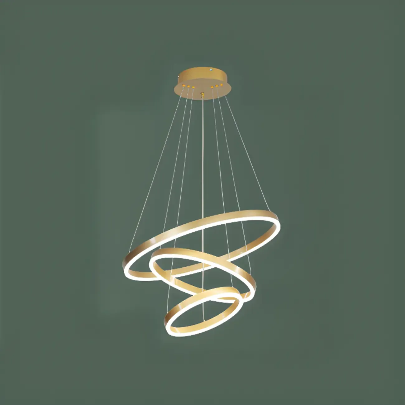 Circle Modern Tiered Remote LED Ring Chandelier for Stairway  Image - 2