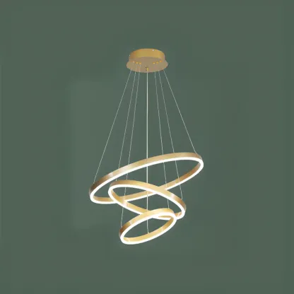 Circle Modern Tiered Remote LED Ring Chandelier for Stairway  Image - 2