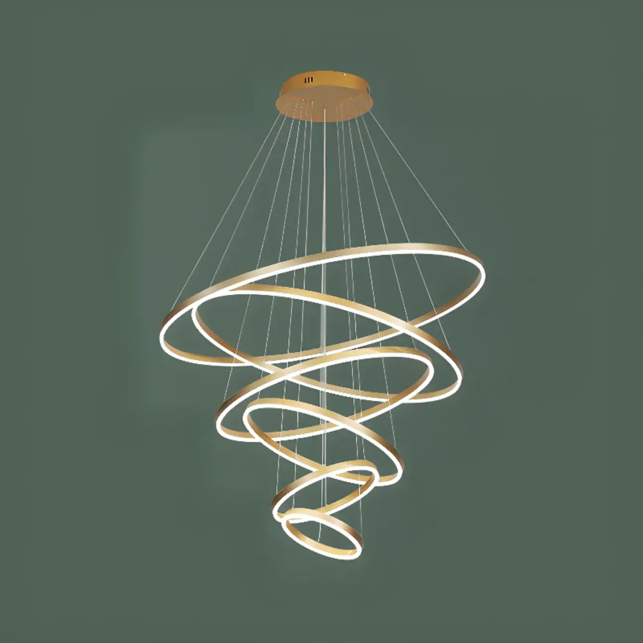 Circle Modern Tiered Remote LED Ring Chandelier for Stairway  Image - 7