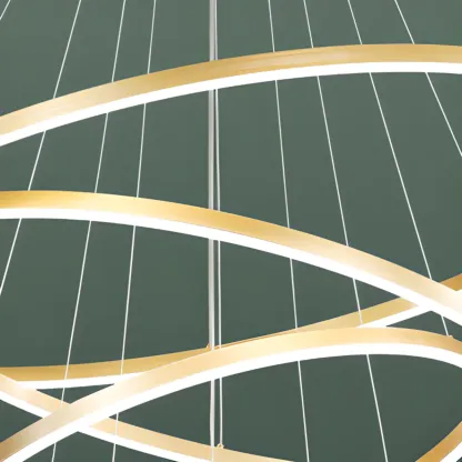 Circle Modern Tiered Remote LED Ring Chandelier for Stairway  Image - 8