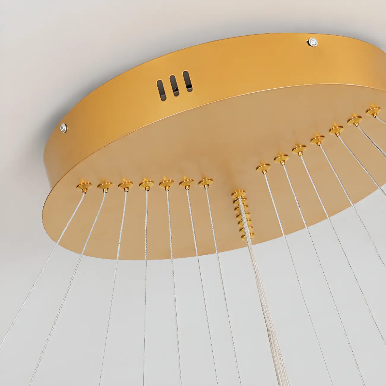 Circle Modern Tiered Remote LED Ring Chandelier for Stairway  Image - 10 | homeyfad