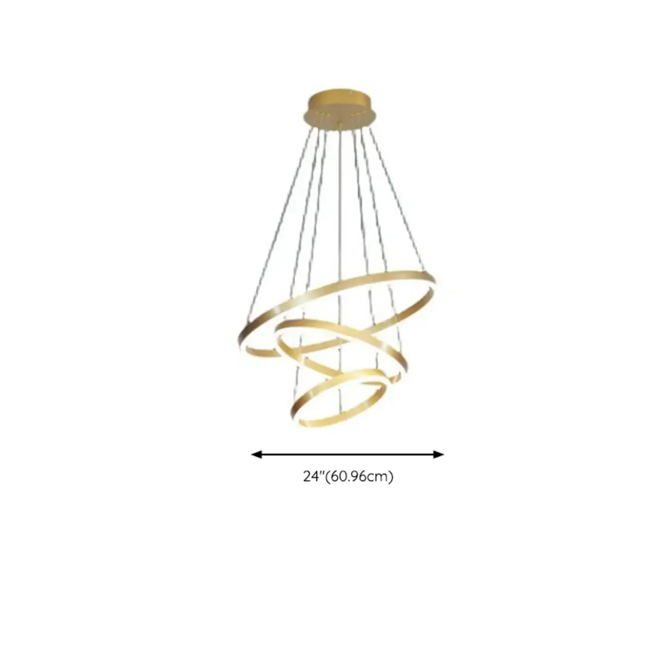 Circle Modern Tiered Remote LED Ring Chandelier for Stairway  #size