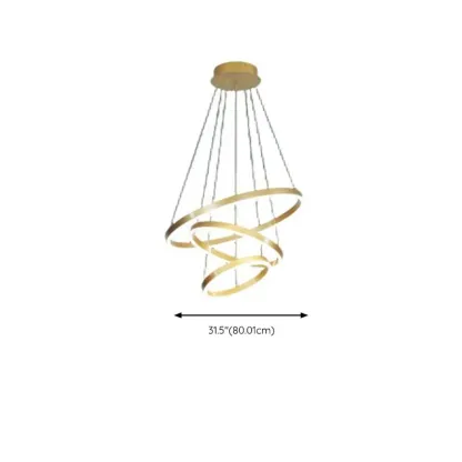 Circle Modern Tiered Remote LED Ring Chandelier for Stairway  Image - 14