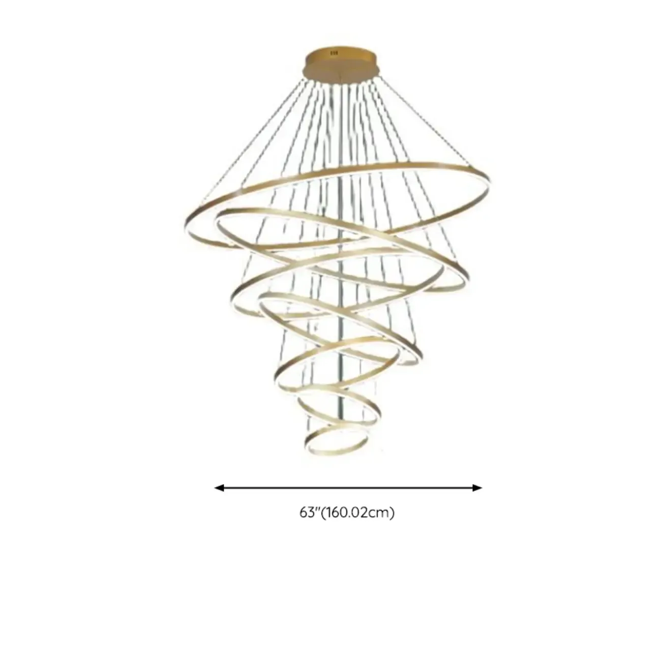 Circle Modern Tiered Remote LED Ring Chandelier for Stairway  Image - 18