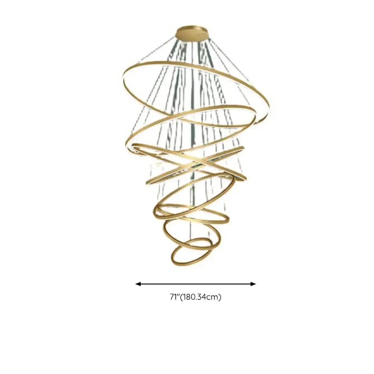 Circle Modern Tiered Remote LED Ring Chandelier for Stairway  Image - 19