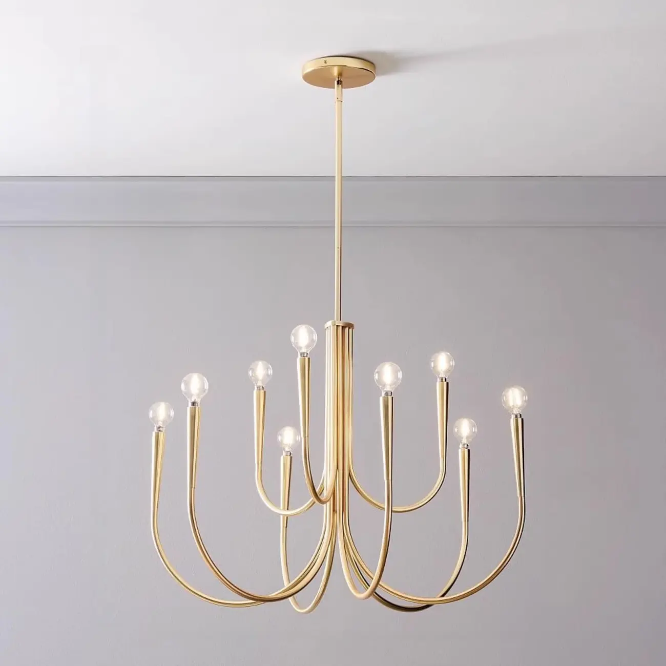 Gold Geometric Modern 6-Light Chandelier for Indoor Decor  Image - 3 | homeyfad