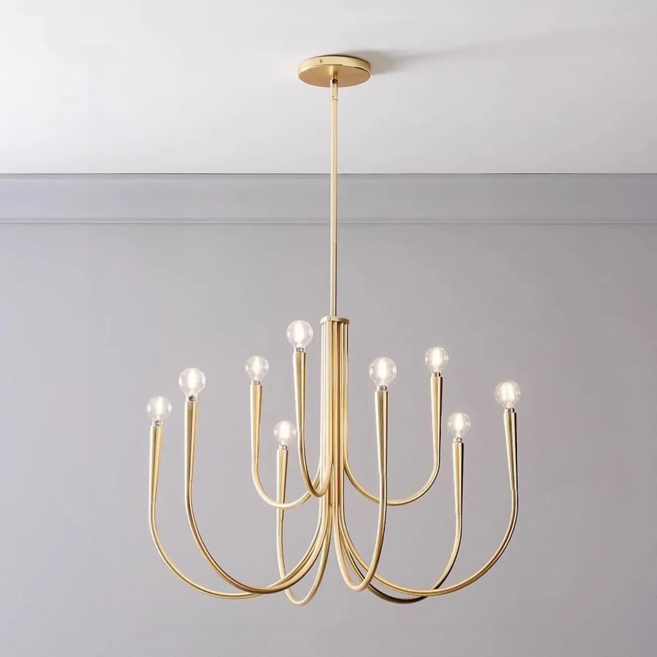 Gold Geometric Modern 6-Light Chandelier for Indoor Decor  Image - 3