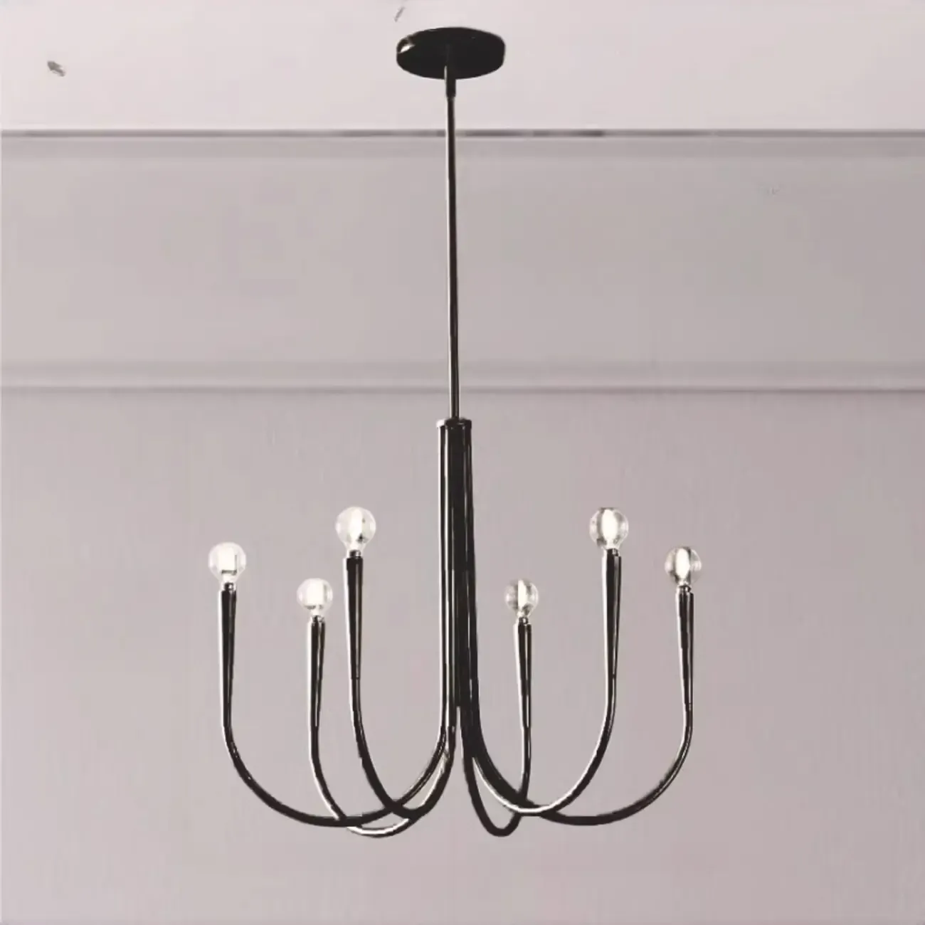 Gold Geometric Modern 6-Light Chandelier for Indoor Decor  Image - 5