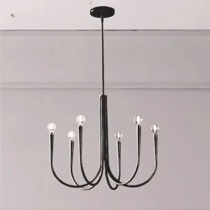 Gold Geometric Modern 6-Light Chandelier for Indoor Decor  Image - 5