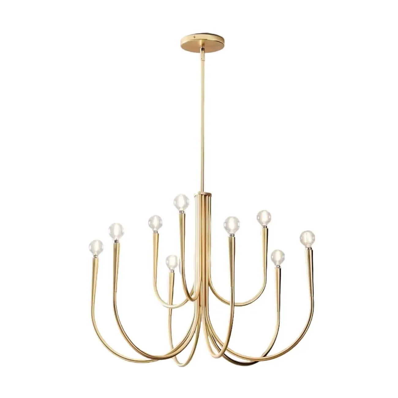 Gold Geometric Modern 6-Light Chandelier for Indoor Decor  Image - 9