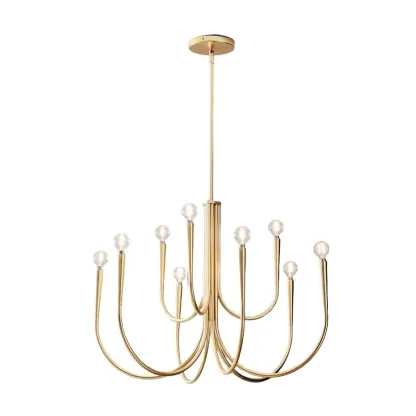 Gold Geometric Modern 6-Light Chandelier for Indoor Decor  Image - 9