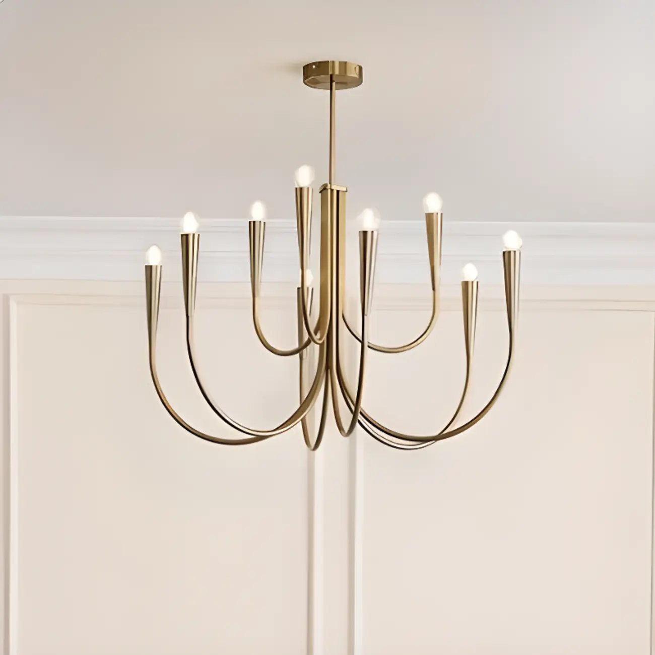 Gold Geometric Modern 6-Light Chandelier for Indoor Decor  Image - 10 | homeyfad