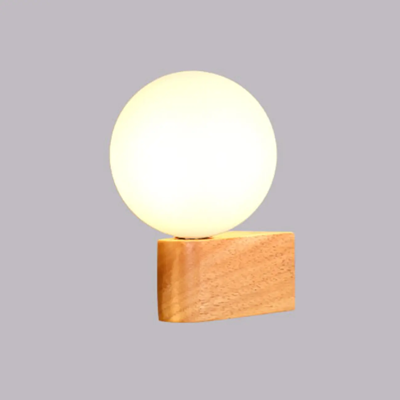 Modern Wood and Acrylic Globe Wall Sconce for Bedroom  Image - 2 | homeyfad