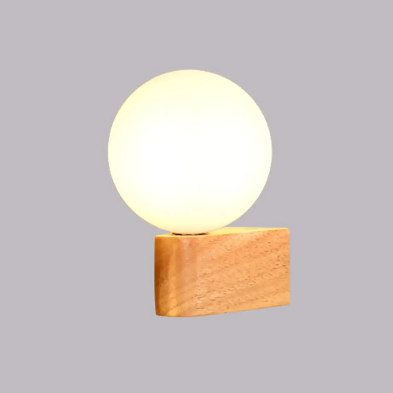 Modern Wood and Acrylic Globe Wall Sconce for Bedroom | HomeyFad
