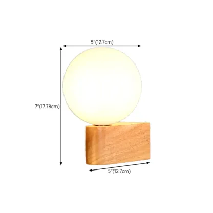 Modern Wood and Acrylic Globe Wall Sconce for Bedroom  #size