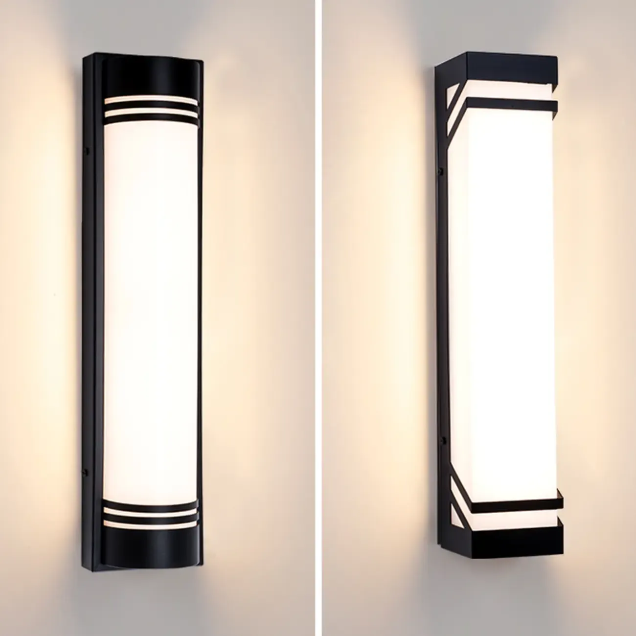 Modern Square 2-Light Remote Outdoor Wall Sconce Dimmable Image - 4