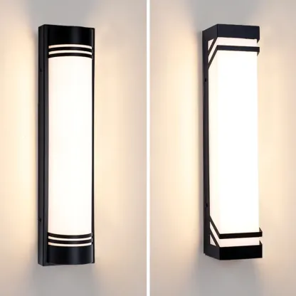 Modern Square 2-Light Remote Outdoor Wall Sconce Dimmable Image - 4