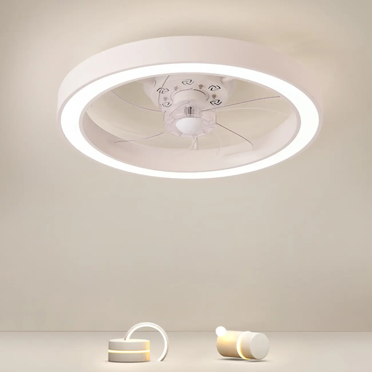 Stylish Dimmable Flush Mount Ceiling Fan Led Light with Remote Image - 2 | homeyfad