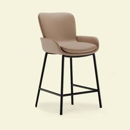 Coffee Bucket Four Legs Leather Counter Bar Stools Image - 3