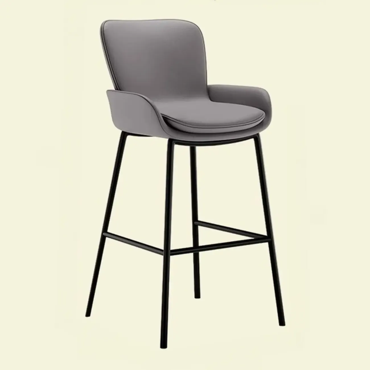 Coffee Bucket Four Legs Leather Counter Bar Stools Image - 4