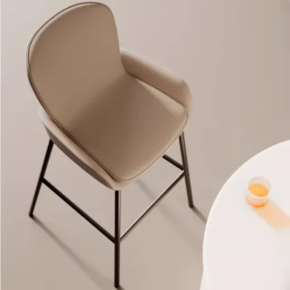 Coffee Bucket Four Legs Leather Counter Bar Stools Image - 6