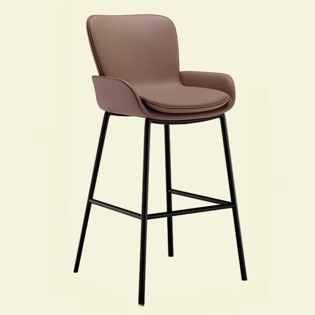 Coffee Bucket Four Legs Leather Counter Bar Stools Image - 7