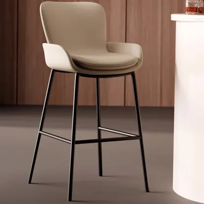 Coffee Bucket Four Legs Leather Counter Bar Stools Image - 2