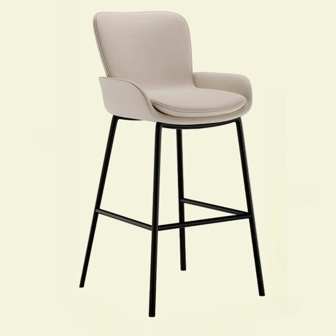 Coffee Bucket Four Legs Leather Counter Bar Stools Image - 8