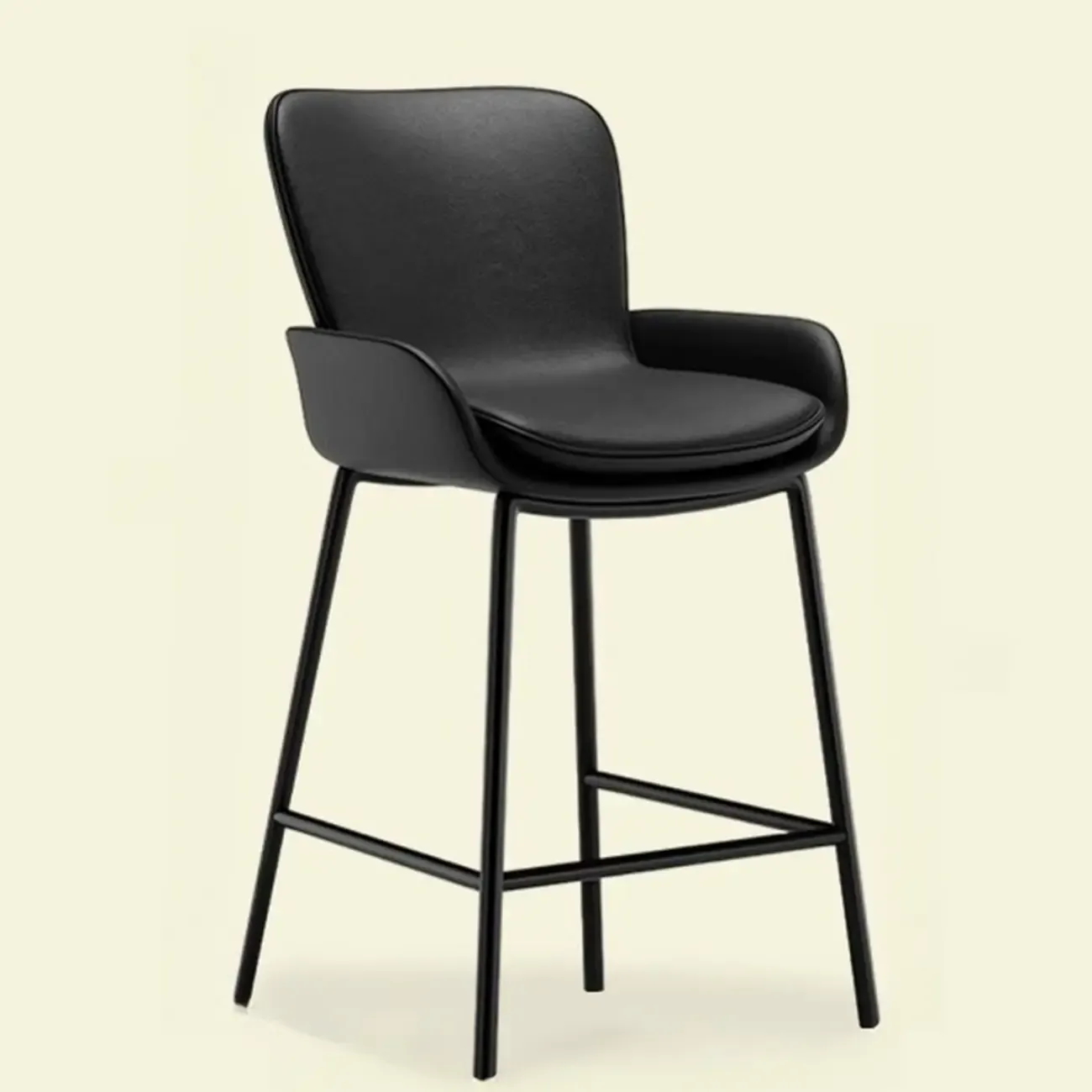 Coffee Bucket Four Legs Leather Counter Bar Stools Image - 11