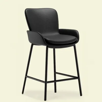 Coffee Bucket Four Legs Leather Counter Bar Stools Image - 11