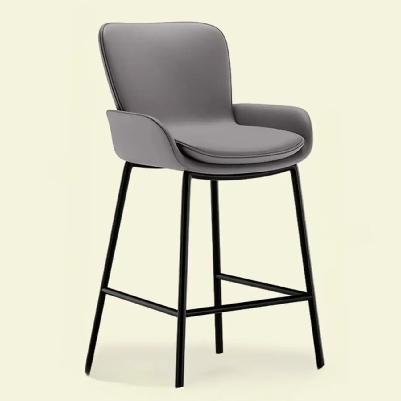 Coffee Bucket Four Legs Leather Counter Bar Stools Image - 13