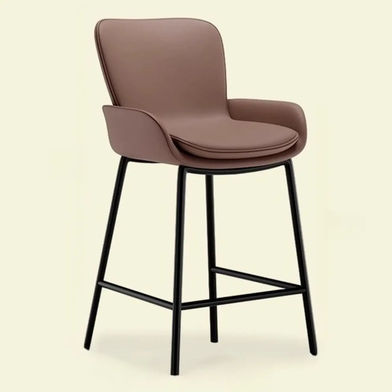 Coffee Bucket Four Legs Leather Counter Bar Stools Image - 15 | homeyfad