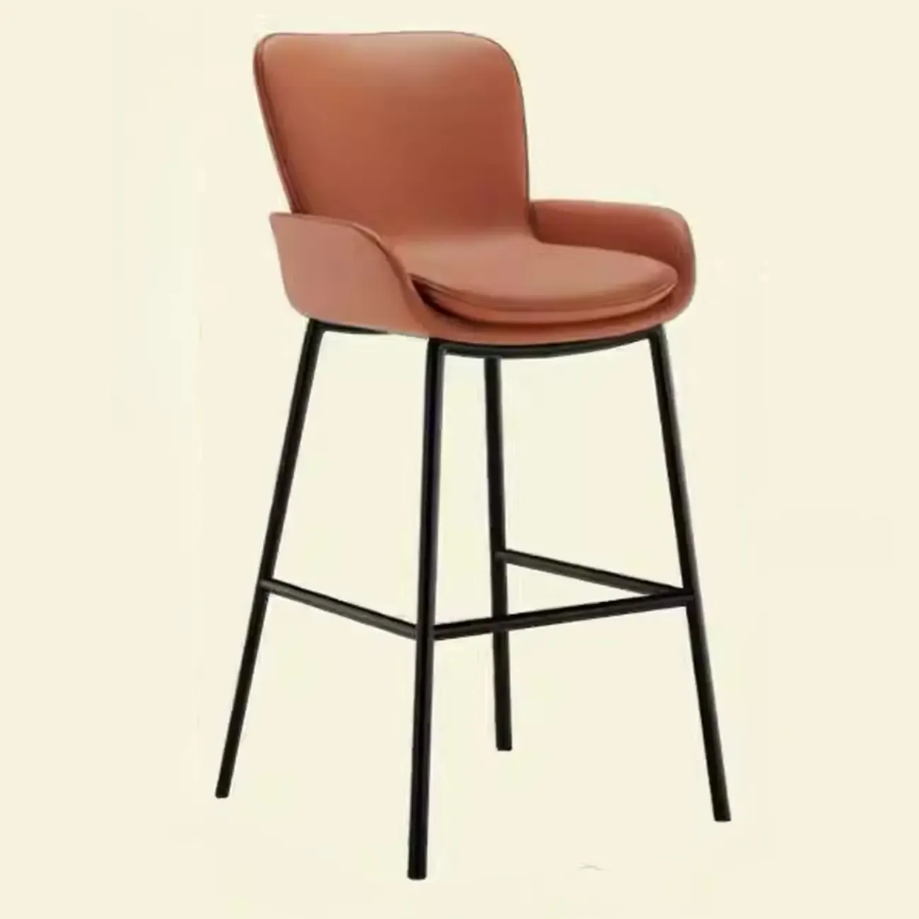 Coffee Bucket Four Legs Leather Counter Bar Stools | HomeyFad