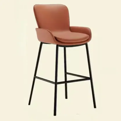 Coffee Bucket Four Legs Leather Counter Bar Stools Image - 19
