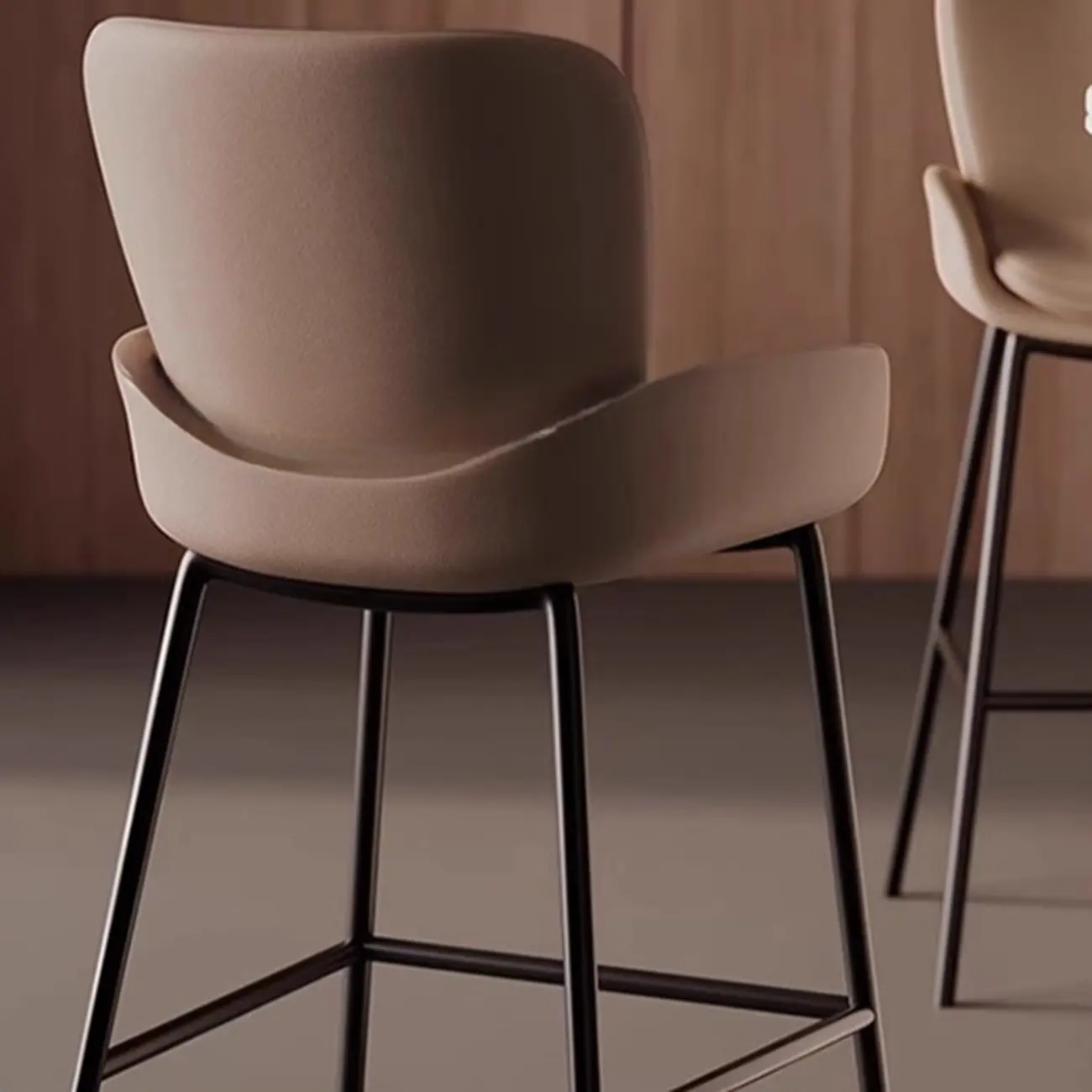 Coffee Bucket Four Legs Leather Counter Bar Stools Image - 20 | homeyfad