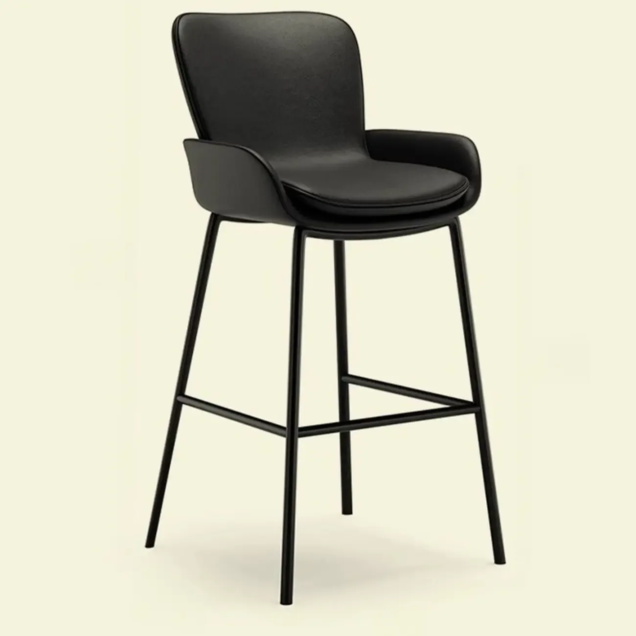 Coffee Bucket Four Legs Leather Counter Bar Stools Image - 22