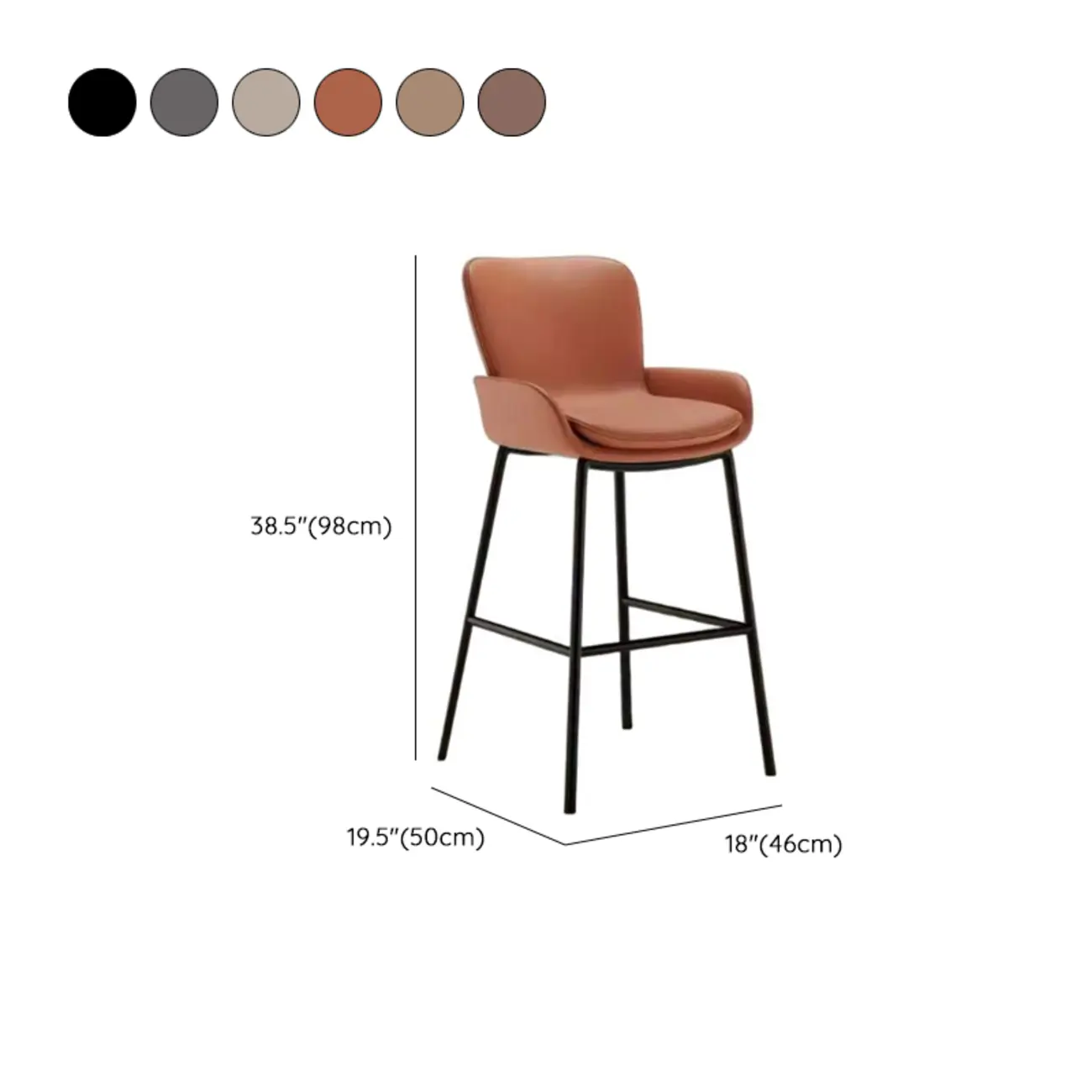 Coffee Bucket Four Legs Leather Counter Bar Stools #size | homeyfad