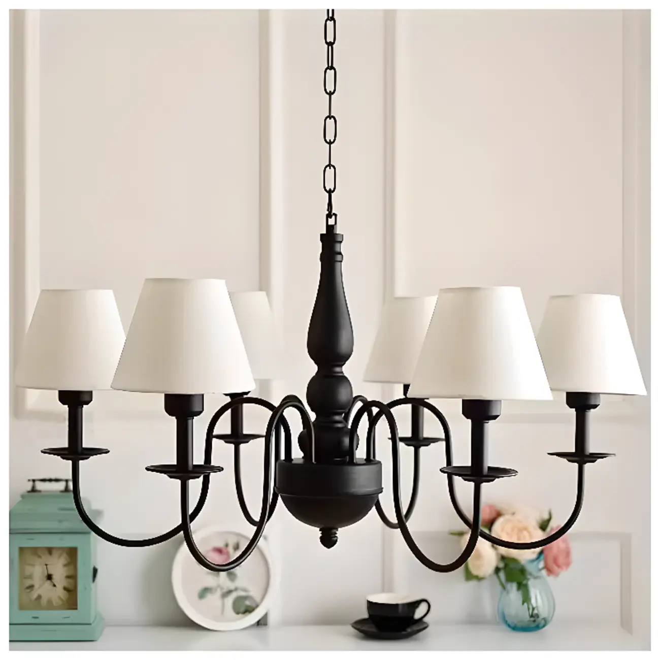 3-8 Lights Modern Classic Metal and Fabric Chandelier Light Image - 1 | homeyfad